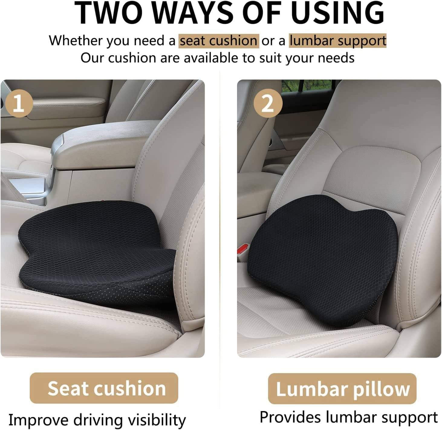 Autostoelkussen voor Kortere Bestuurders – Verhoogkussen met Memory Foam – Ergonomische Zitverhoger voor Auto – Comfort & Rugondersteuning | Sulvida
