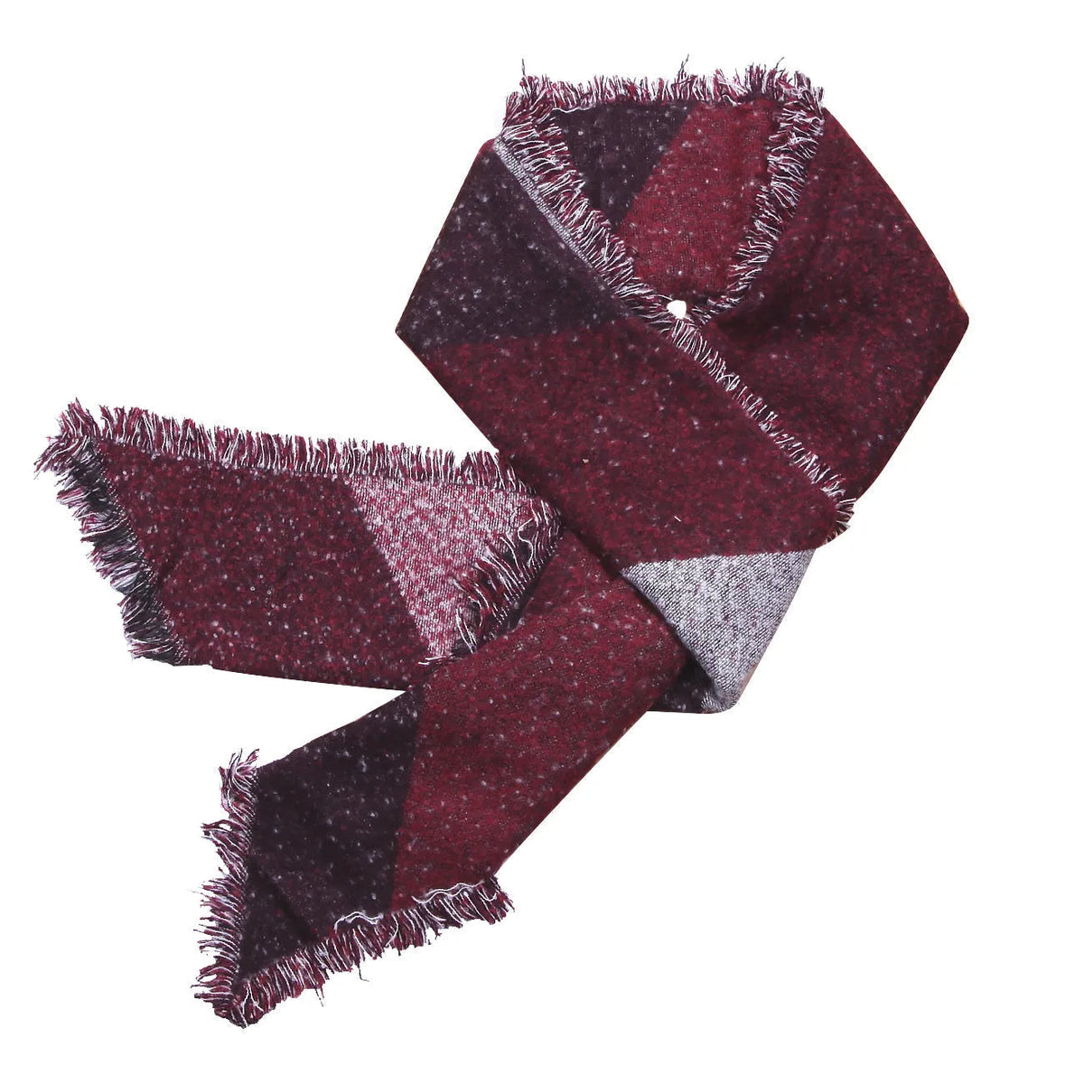 Écharpe maxi 250x70cm en laine douce, grise et rouge, oversize, extra-large et chaude pour les journées froides, pour femme et homme | Sulvida