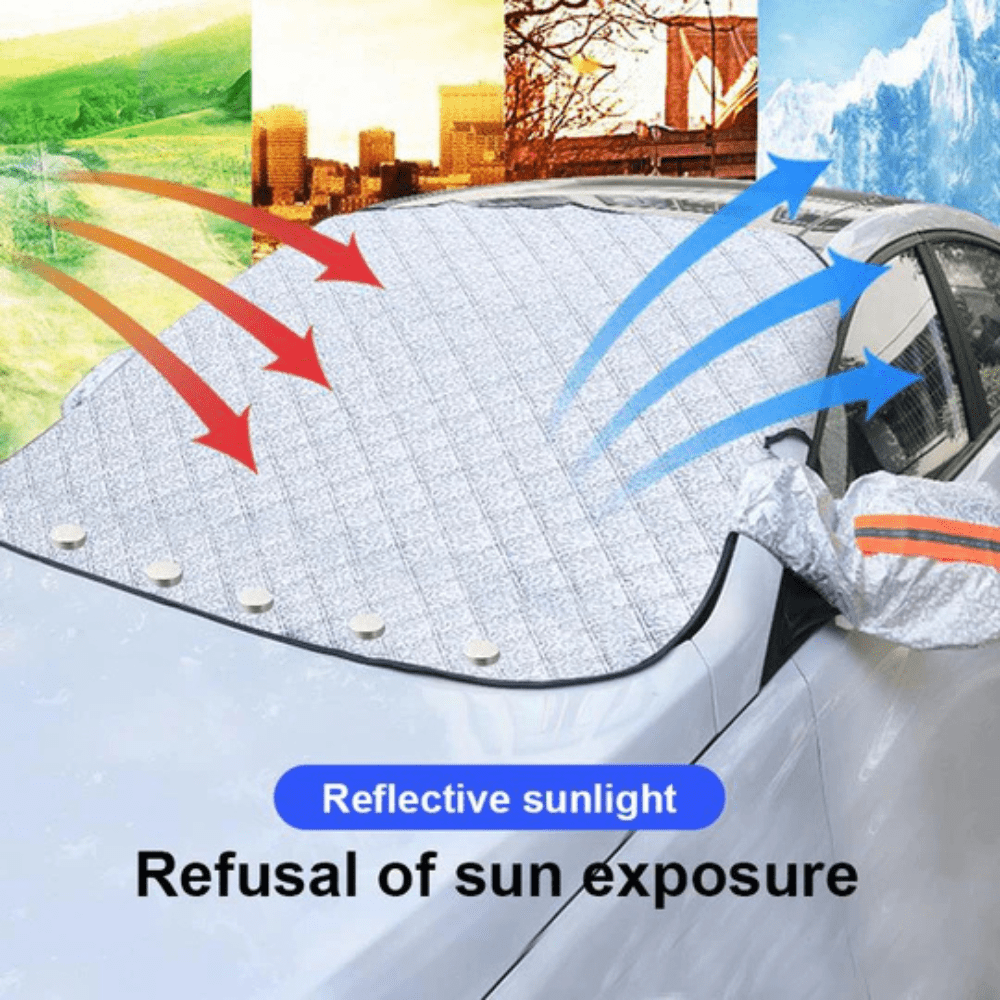 Magnetische ruitbeschermer voorruit met spiegelhoes auto winterdeksel sneeuwbescherming ijsvrij houden | Sulvida