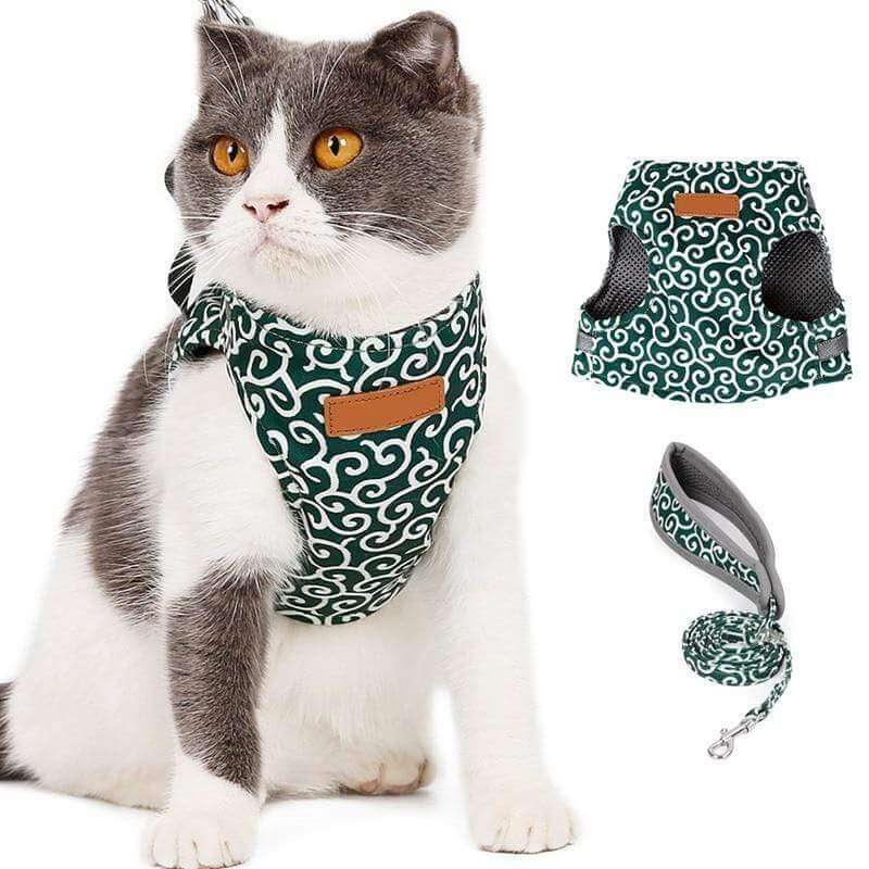 Kattenharnas met Lijn – Comfortabel Veiligheidsvest voor Katten voor Buiten – Ademend Mesh Tuigje voor Wandelen – Verstelbaar met Snelsluiting | Sulvida