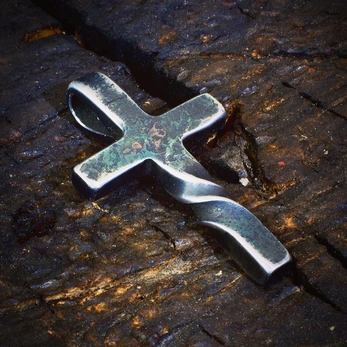 Handgemaakt kruis aan verstelbare leren ketting unisex hanger sieraad religieuze symboliek cadeau ketting | Sulvida