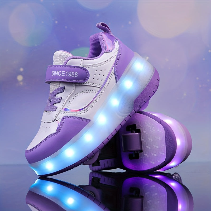Kindersneakers met LED-Verlichting en Afneembare Wieltjes voor Bewegingsvrijheid en Actieve Spelende Kinderen | Sulvida
