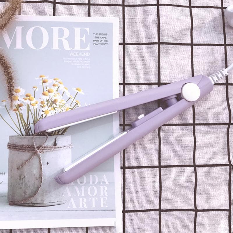 Mini fer à friser compact avec plaques en céramique et tourmaline pour boucler ou lisser les cheveux, coiffage à domicile comme en salon, professionnel | Sulvida