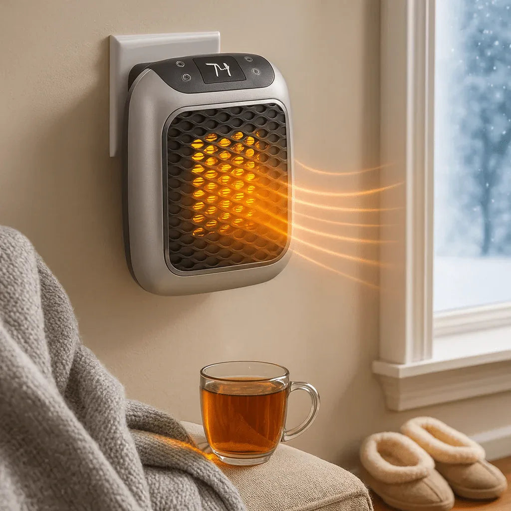 Compacte Keramische Kachel 800W voor Stopcontact Energiezuinig Verwarmen tot 23m² Veilig Thermostaat | Sulvida