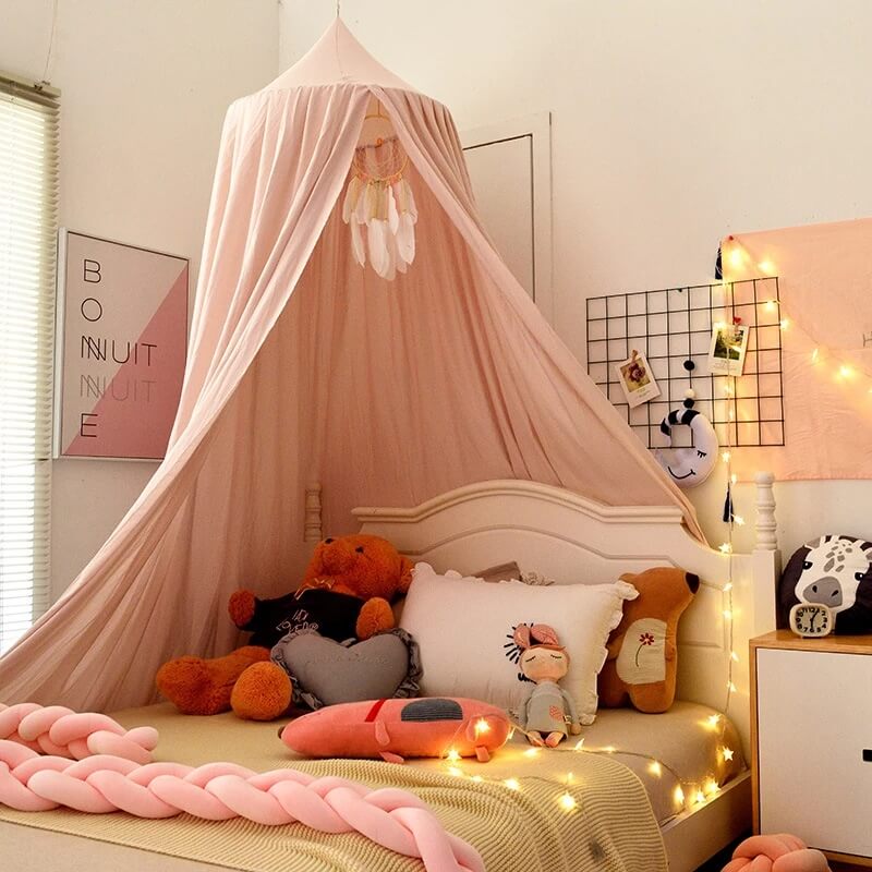 Kinderkamer Verduisterend Klamboe voor Kinderbed Zachte Zonwering Hemel Tent Blauw Wit Navy Slaapkamer | Sulvida