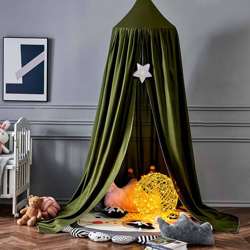 Kinderkamer Verduisterend Klamboe voor Kinderbed Zachte Zonwering Hemel Tent Blauw Wit Navy Slaapkamer | Sulvida
