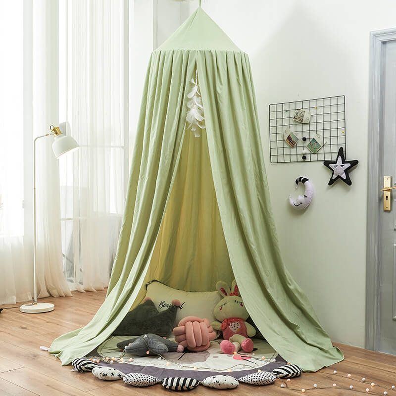Kinderkamer Verduisterend Klamboe voor Kinderbed Zachte Zonwering Hemel Tent Blauw Wit Navy Slaapkamer | Sulvida