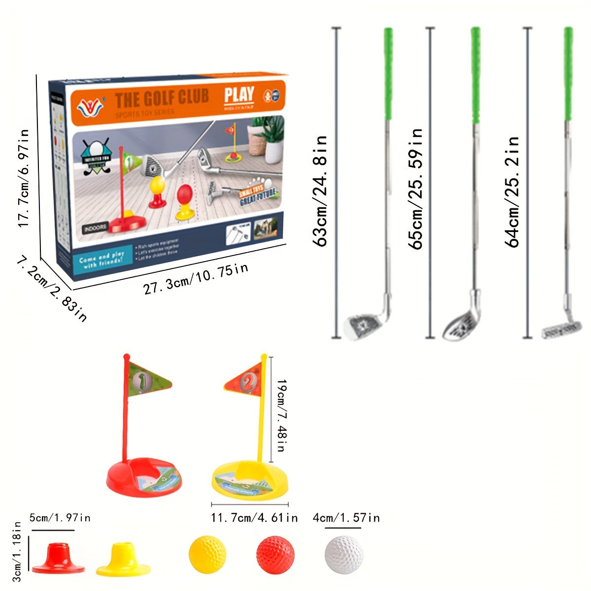 Junior golfset met verstelbare clubs voor kinderen 3-8 jaar inclusief ballen doelvlaggen en draagtas | Sulvida