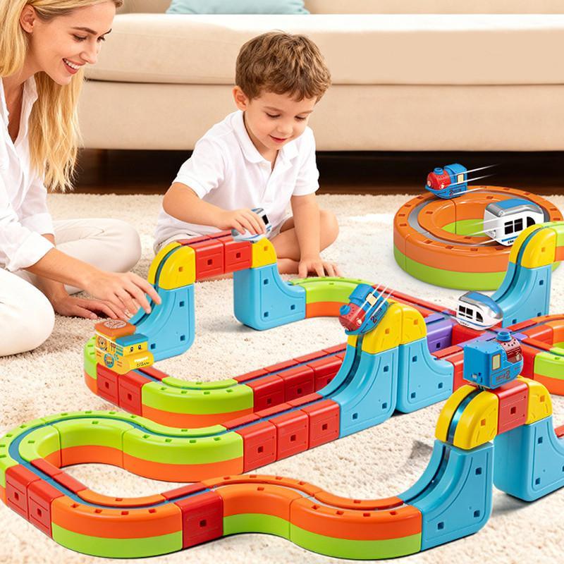 Magnetisch 3D-treinbaanset educatief constructiespeelgoed STEM bouwblokken kinderen creatief speelgoed | Sulvida