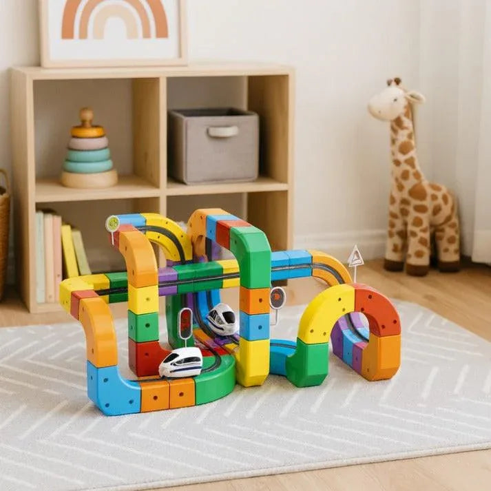 Magnetisch 3D-treinbaanset educatief constructiespeelgoed STEM bouwblokken kinderen creatief speelgoed | Sulvida