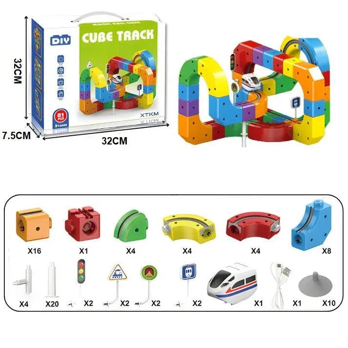 Magnetisch 3D-treinbaanset educatief constructiespeelgoed STEM bouwblokken kinderen creatief speelgoed | Sulvida