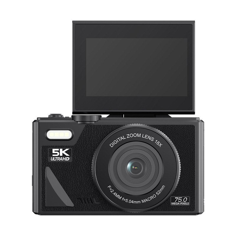 Caméra vlog numérique 4K avec zoom 18× et écran rabattable, caméscope vintage noir et blanc, compact, pour YouTube | Sulvida