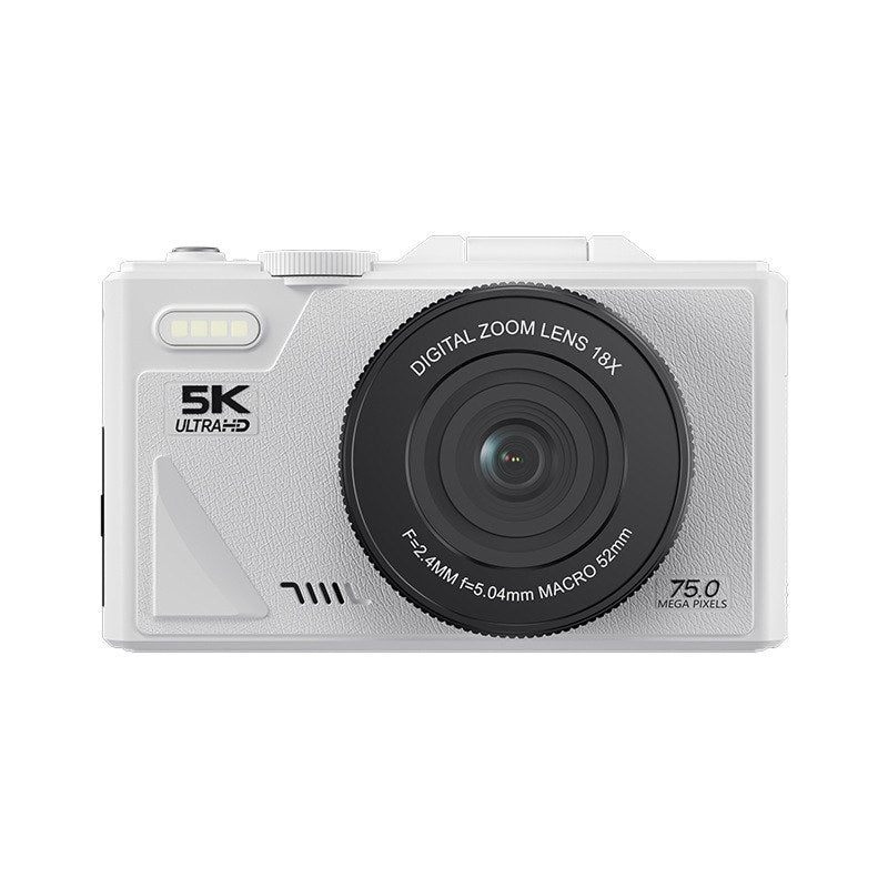 Caméra vlog numérique 4K avec zoom 18× et écran rabattable, caméscope vintage noir et blanc, compact, pour YouTube | Sulvida