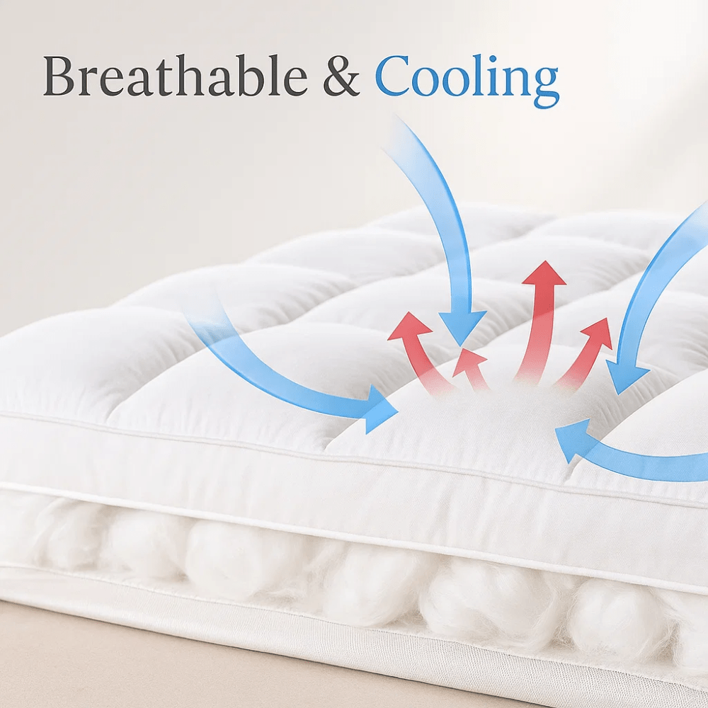 Koelend Topper voor Matras Comfortlaag Rugpijnverlichting Ademend Slaapcomfort Matrasbeschermer Luxe Bedtopper | Sulvida