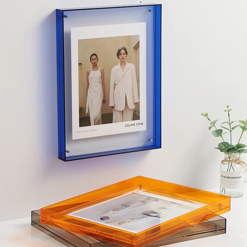 Kleurrijke Acryl Fotolijst 11-26 cm – Levendige Transparante Lijst voor Staand of Hangend | Sulvida