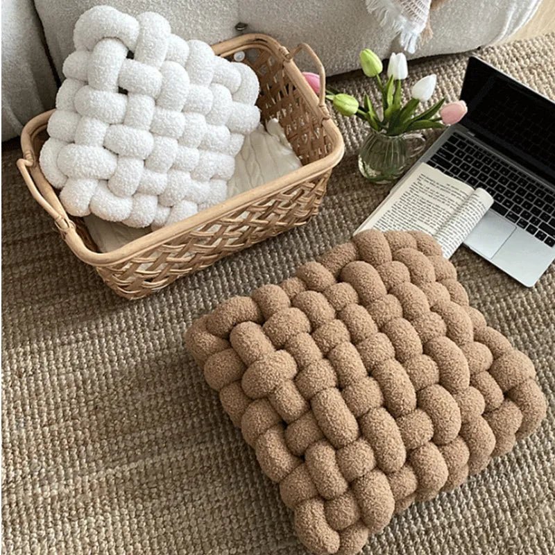 Geknoopt Zitkussen Pluche Vulling Diverse Kleuren Woonkamer Slaapkamer Kinderkamer Decoratief Kussen | Sulvida