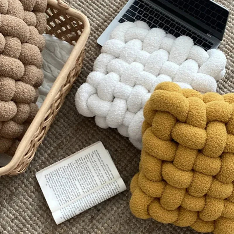 Geknoopt Zitkussen Pluche Vulling Diverse Kleuren Woonkamer Slaapkamer Kinderkamer Decoratief Kussen | Sulvida