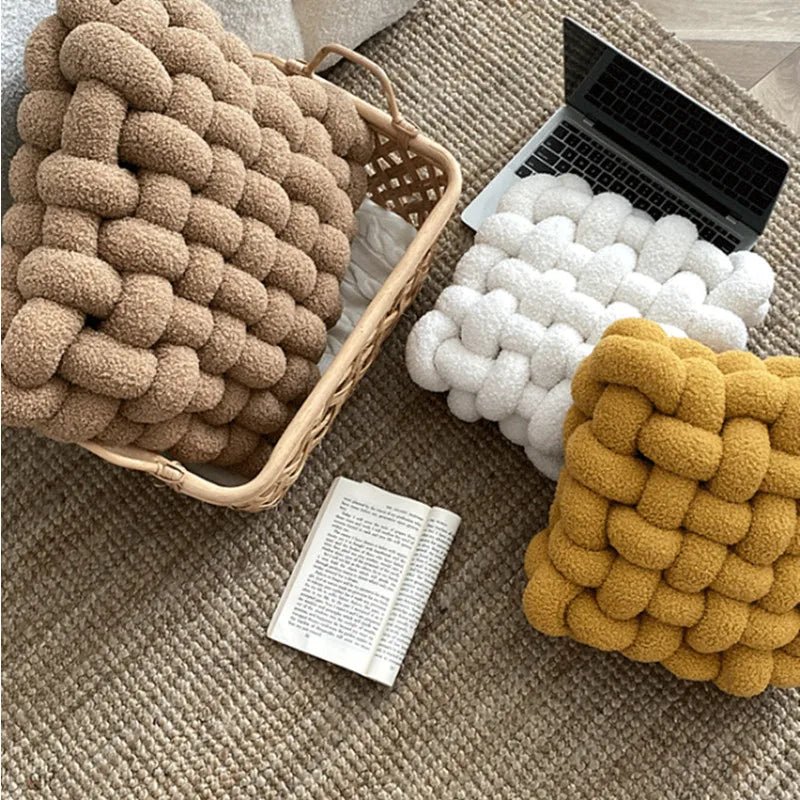 Geknoopt Zitkussen Pluche Vulling Diverse Kleuren Woonkamer Slaapkamer Kinderkamer Decoratief Kussen | Sulvida