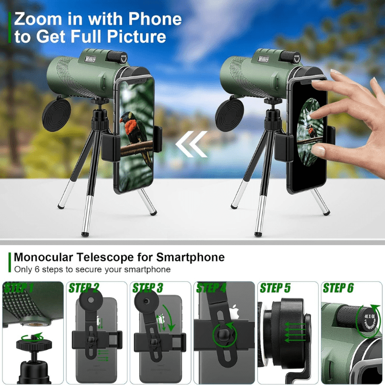 Compacte Ultra-Zoom Monoculair met HD Lens – Lichtgewicht en Perfect voor Wandelen, Vogels Spotten en Sportevenementen | Sulvida