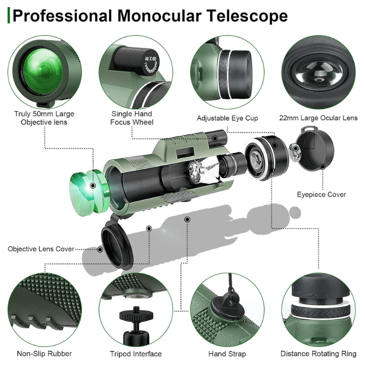 Compacte Ultra-Zoom Monoculair met HD Lens – Lichtgewicht en Perfect voor Wandelen, Vogels Spotten en Sportevenementen | Sulvida