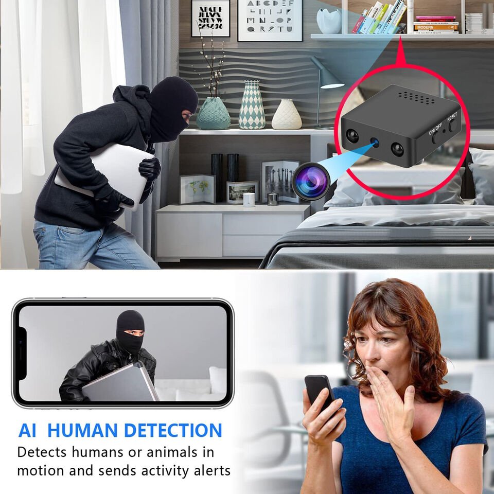 Compacte WiFi Beveiligingscamera HD met Nachtzicht Audio Spraakfunctie en Bewegingsdetectie Thuisbeveiliging | Sulvida