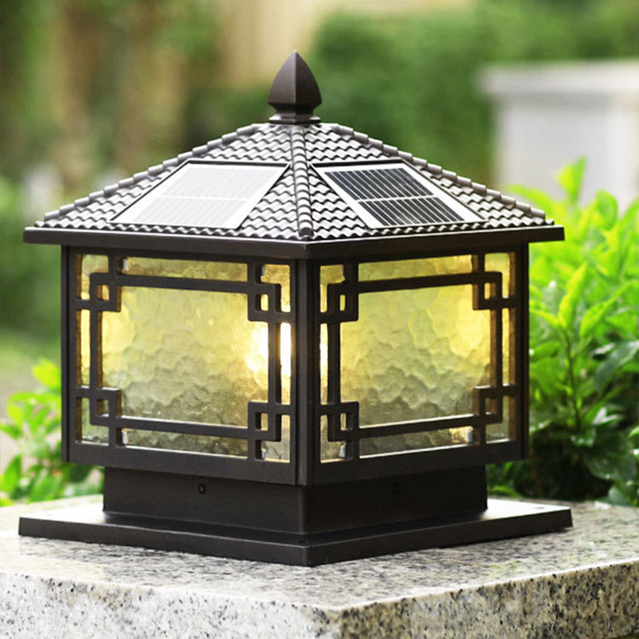 Buitenlamp op Sokkel Klassiek Design Waterdicht Aluminium Glas Terras Tuin Oprit Pad Entree Verlichting | Sulvida
