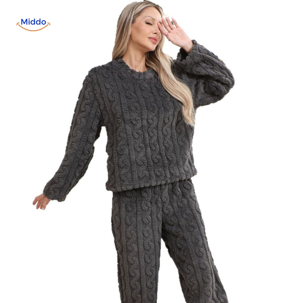 Fleece Pyjama Set Dames Heren Warm Loungewear Zacht Winterpyjama Nachtkleding Huispak Comfortabel Fluffy | Sulvida