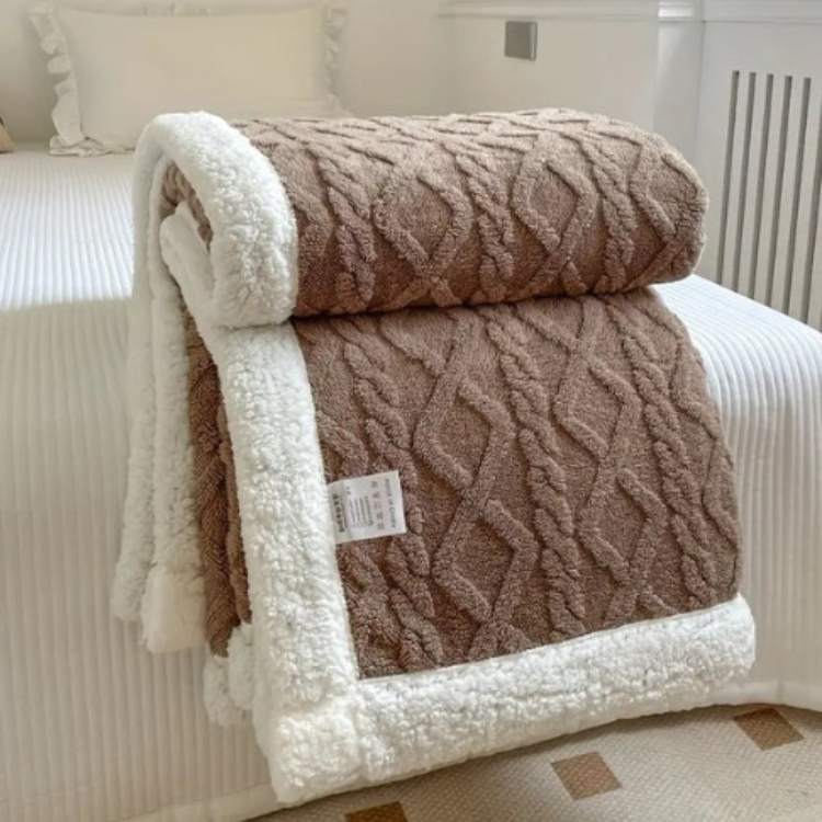 Verzwaarde Sherpaplaid Antraciet Grijs Bruin Beige Crème Roze Geel Groen Paars Warmte Comfort Rust Slaapkamer | Sulvida
