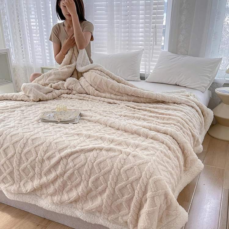 Verzwaarde Sherpaplaid Antraciet Grijs Bruin Beige Crème Roze Geel Groen Paars Warmte Comfort Rust Slaapkamer | Sulvida