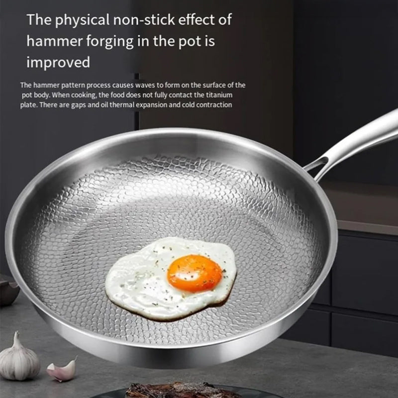 Poêle à frire en titane sans revêtement chimique, sans PFOA, compatible avec l’induction, fond magnétique, compatible lave-vaisselle | Sulvida
