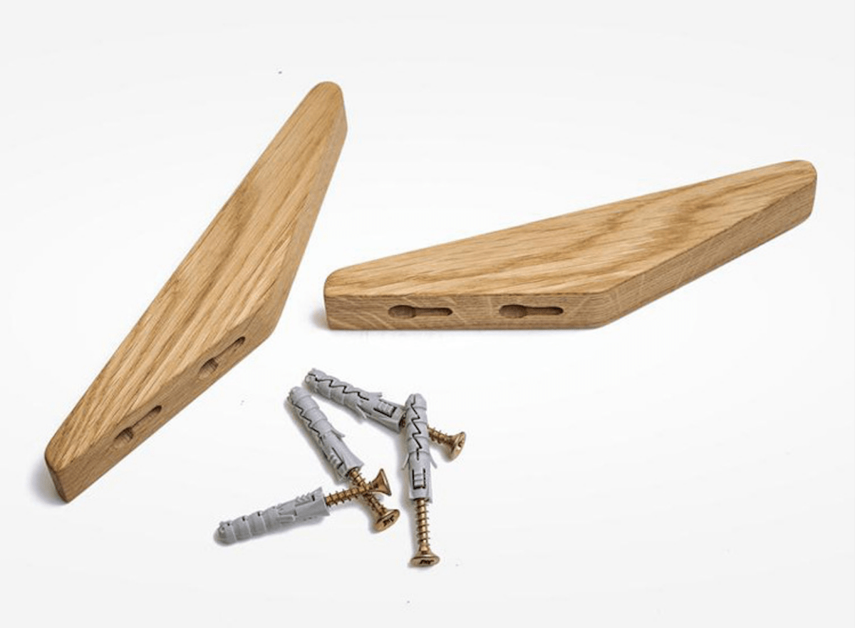 Wandkapstok Hout Set van 2/4/6/8 Haken Natuurlijk Tweekleurig Hal Slaapkamer Bohemian Stijl Wandmontage | Sulvida
