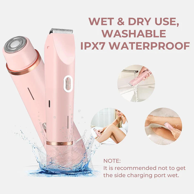 Épilateur et rasoir pour femme, rechargeable, tondeuse pour la zone du bikini, le visage et le corps, électrique, épilation indolore | Sulvida
