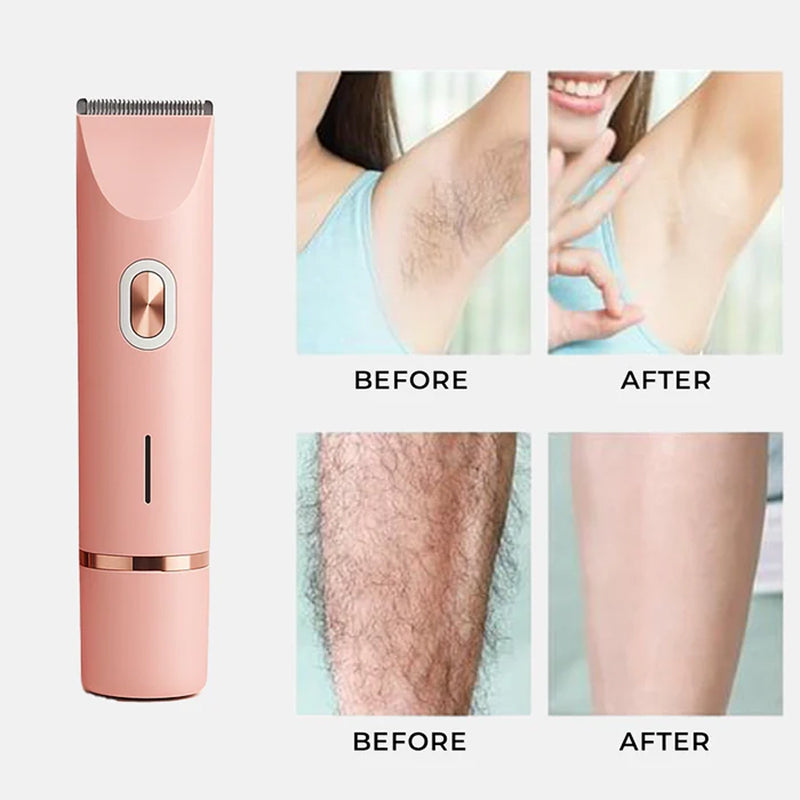Épilateur et rasoir pour femme, rechargeable, tondeuse pour la zone du bikini, le visage et le corps, électrique, épilation indolore | Sulvida