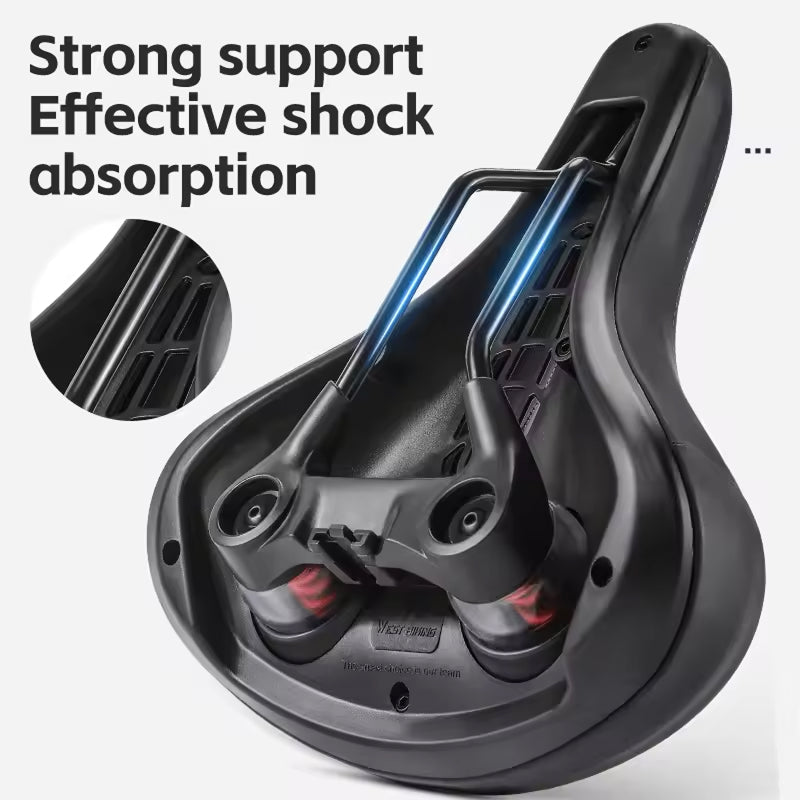 Selle de vélo ergonomique pour VTT avec maille respirante et suspension à ressort pour un confort optimal lors des longues sorties | Sulvida