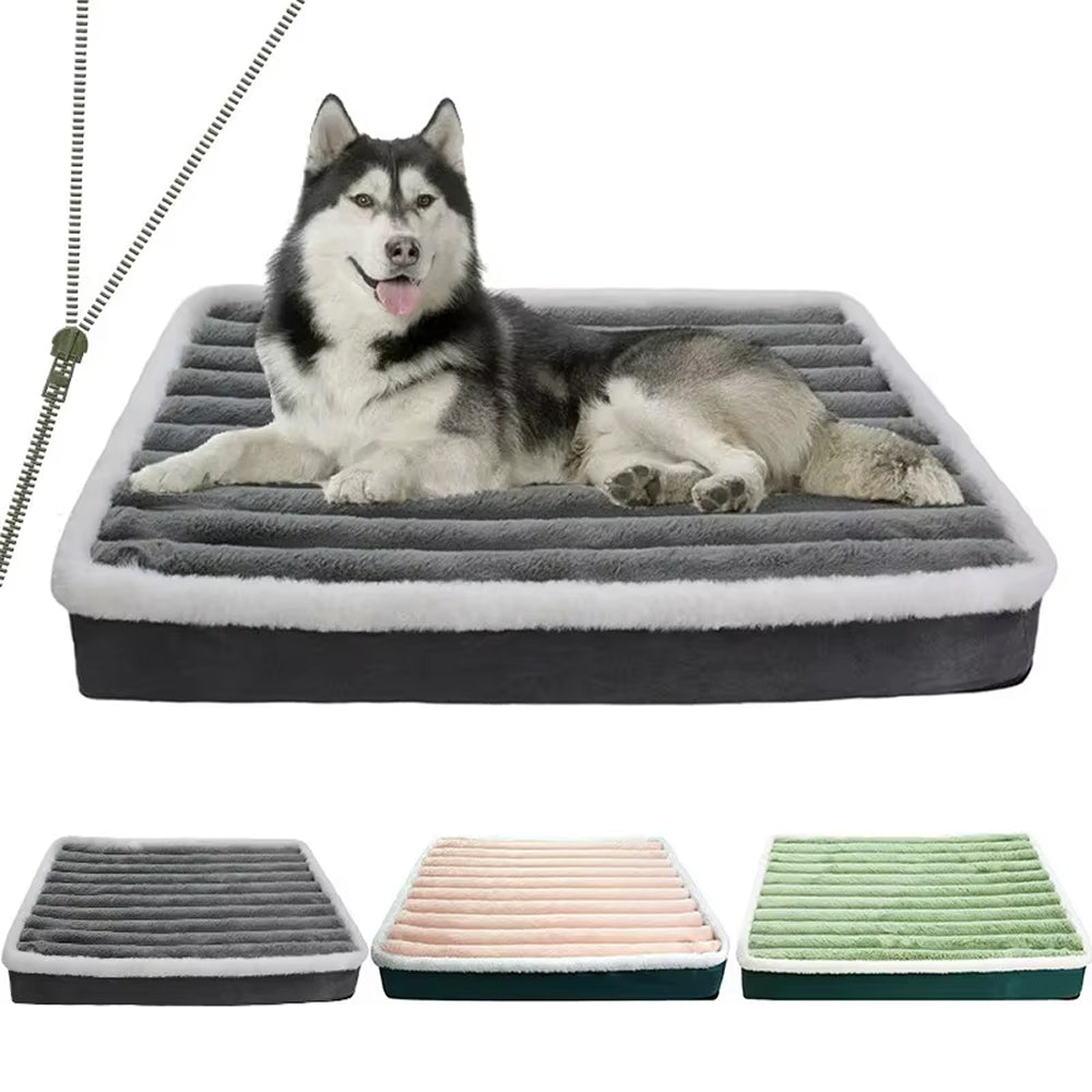 Coussin orthopédique pour chien en mousse alvéolée avec dessous antidérapant – Housse lavable avec fermeture éclair en L pour plus de confort | Sulvida