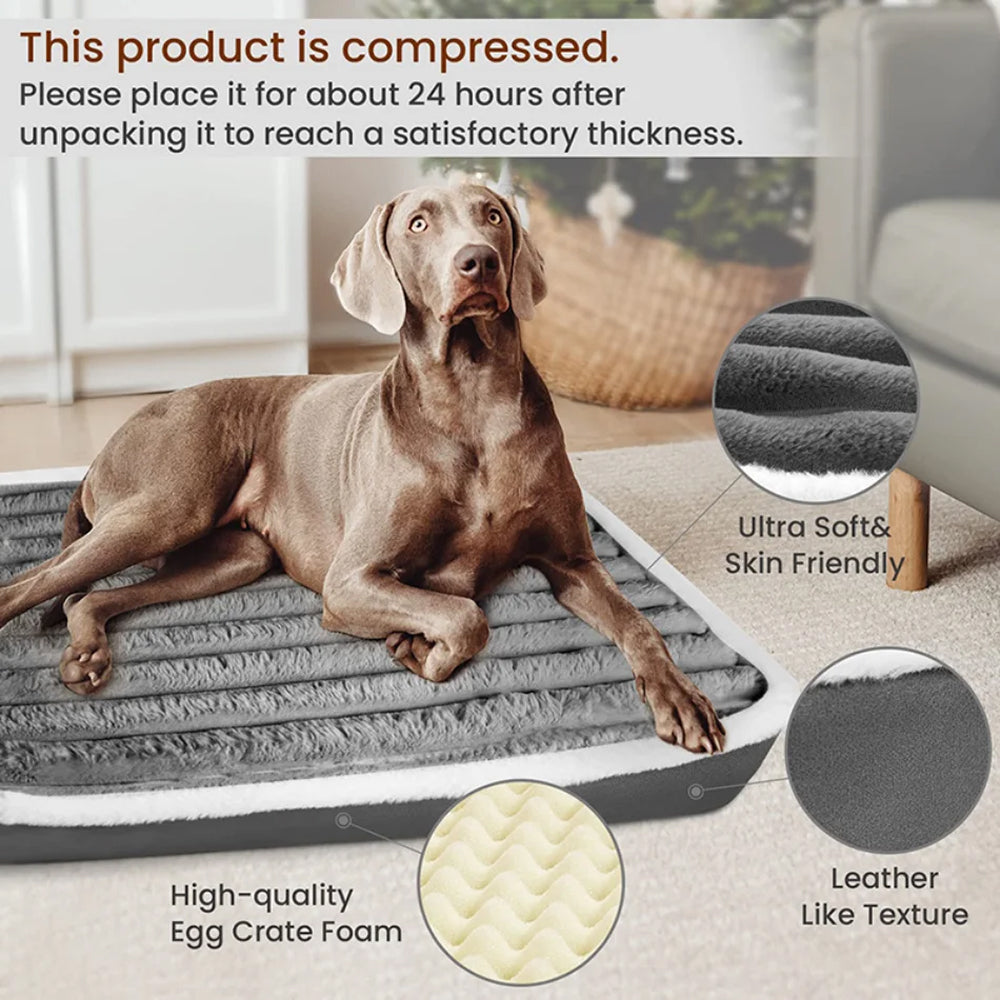 Coussin orthopédique pour chien en mousse alvéolée avec dessous antidérapant – Housse lavable avec fermeture éclair en L pour plus de confort | Sulvida