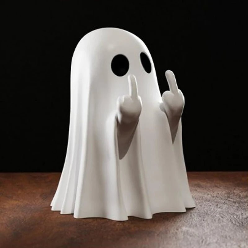 Decoratief Spookbeeld Hars Wit Humorvolle Wooninterieur Figuur Tafelornament Halloween Decoratie Sculptuur | Sulvida