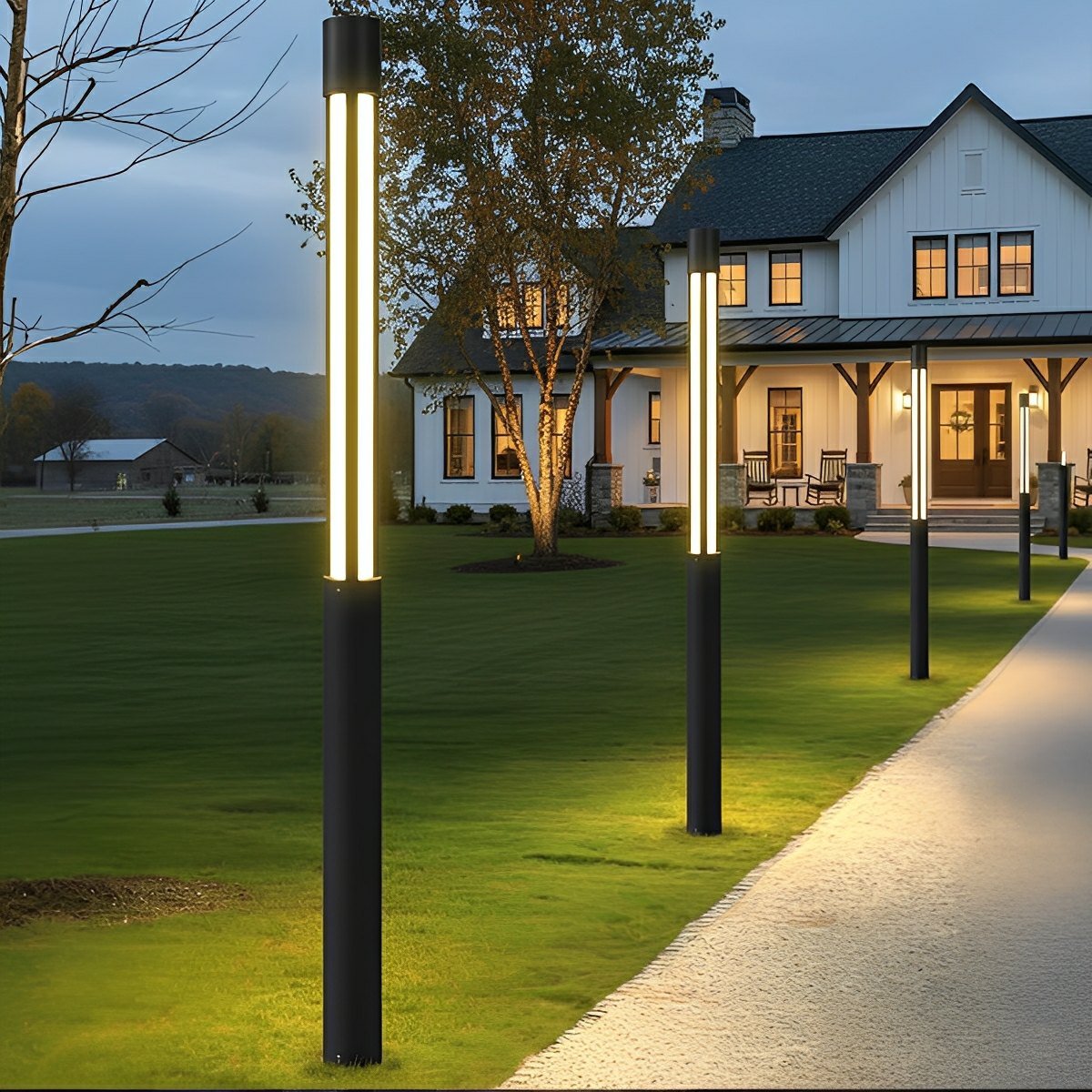 Cilindrische LED Tuinlamp Zwart 79-350cm – Moderne Padverlichting Weerbestendig IP54 Aluminium Buitenverlichting | Sulvida