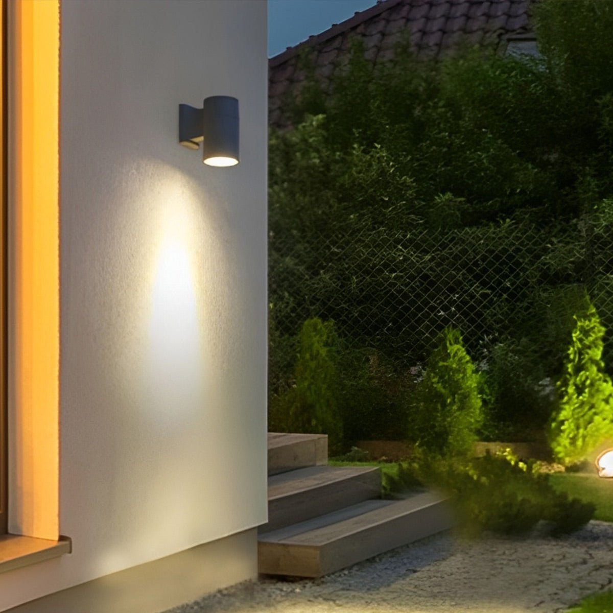 Cilindervormige LED Wandlamp Buiten Zwart Waterdicht Up Down Verlichting Tuinlamp Buitenlamp Outdoor | Sulvida