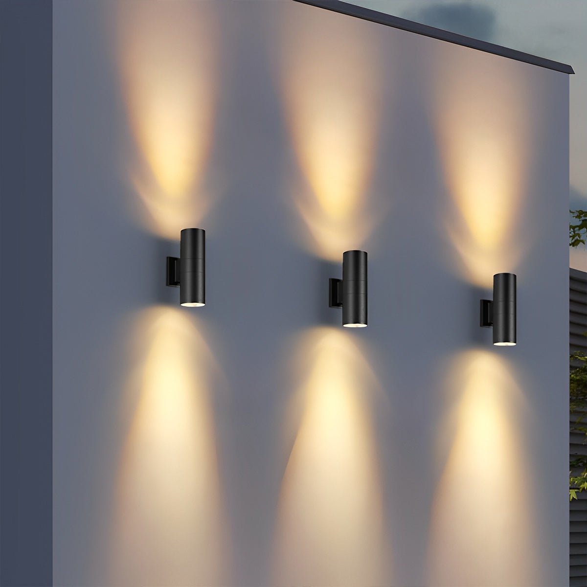 Cilindervormige LED Wandlamp Buiten Zwart Waterdicht Up Down Verlichting Tuinlamp Buitenlamp Outdoor | Sulvida
