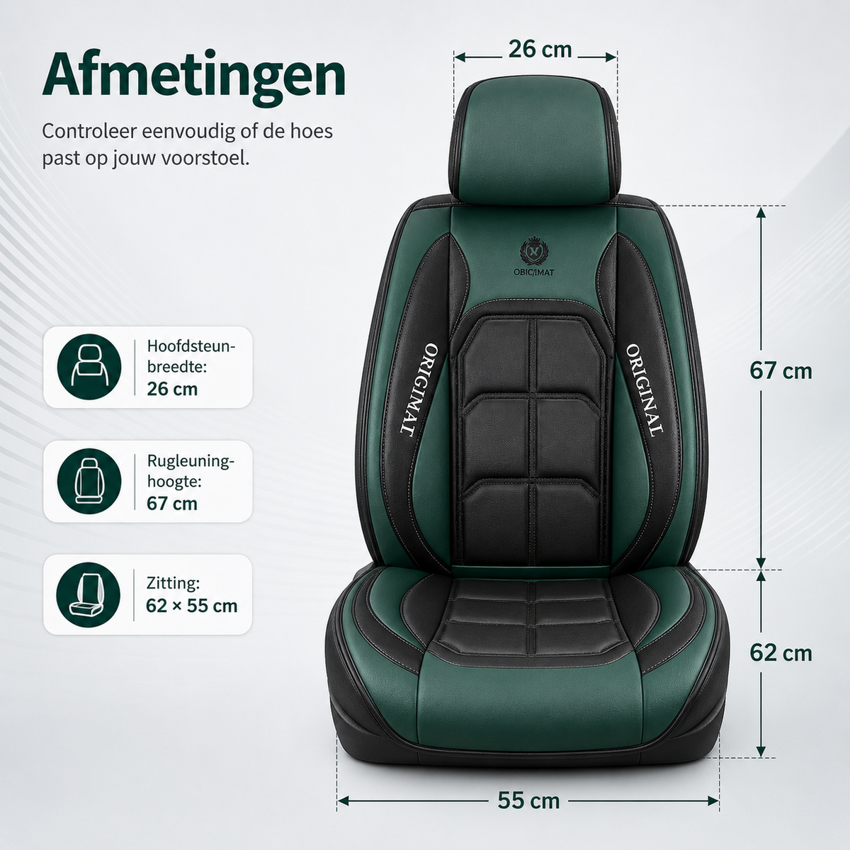 Autostoelhoes Met Airbag-Opening Multicapa Vulling Opbergvak Universeel Passend 11-Delig Complete Set Auto | Sulvida