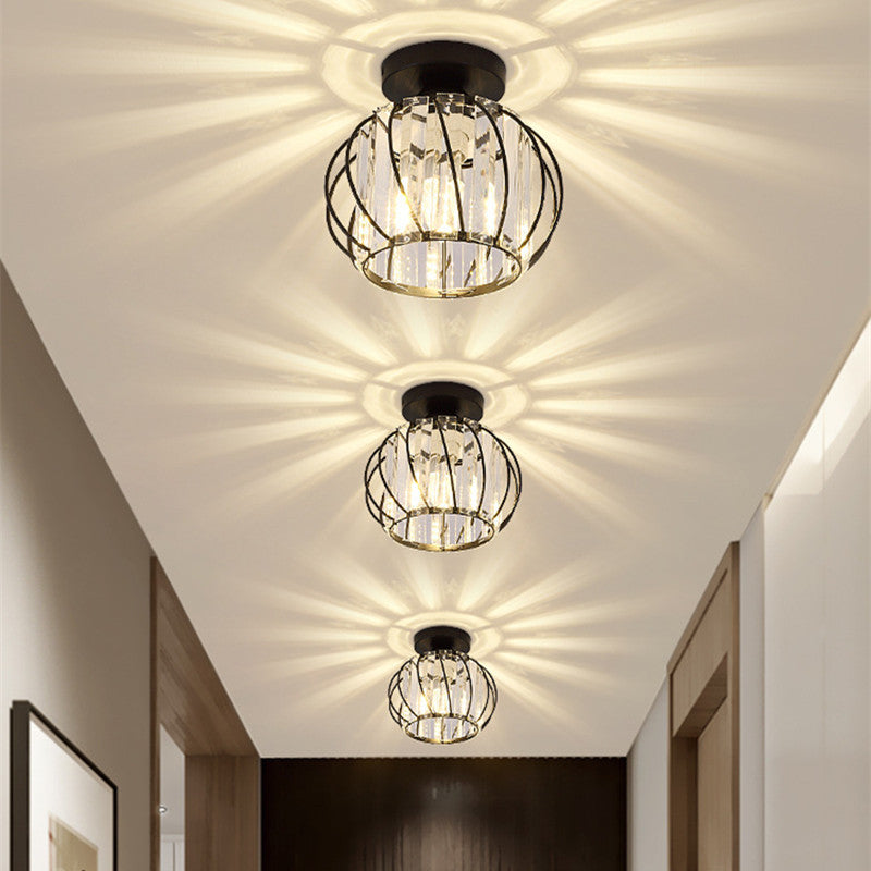 Kristallen Plafondlamp Metaal met E27 Fitting Goud Zwart Woonkamer Gang Eetkamer Luxe Moderne Verlichting | Sulvida