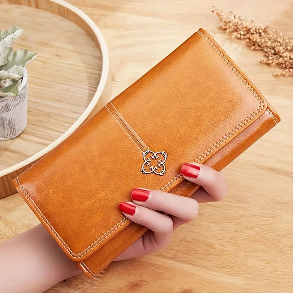 Compact Leren Dames Portemonnee Bifold Model met Kaartsleuven Pasjeshouder Munt & Briefgeldvak Dagelijks Gebruik | Sulvida