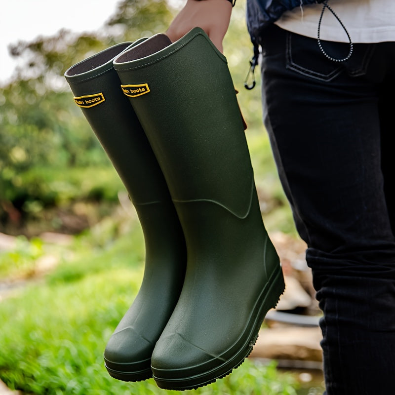 Bottes de pluie hautes imperméables et antidérapantes, pour l’extérieur, femmes et hommes, marche, jardinage et travail, confortables et robustes | Sulvida