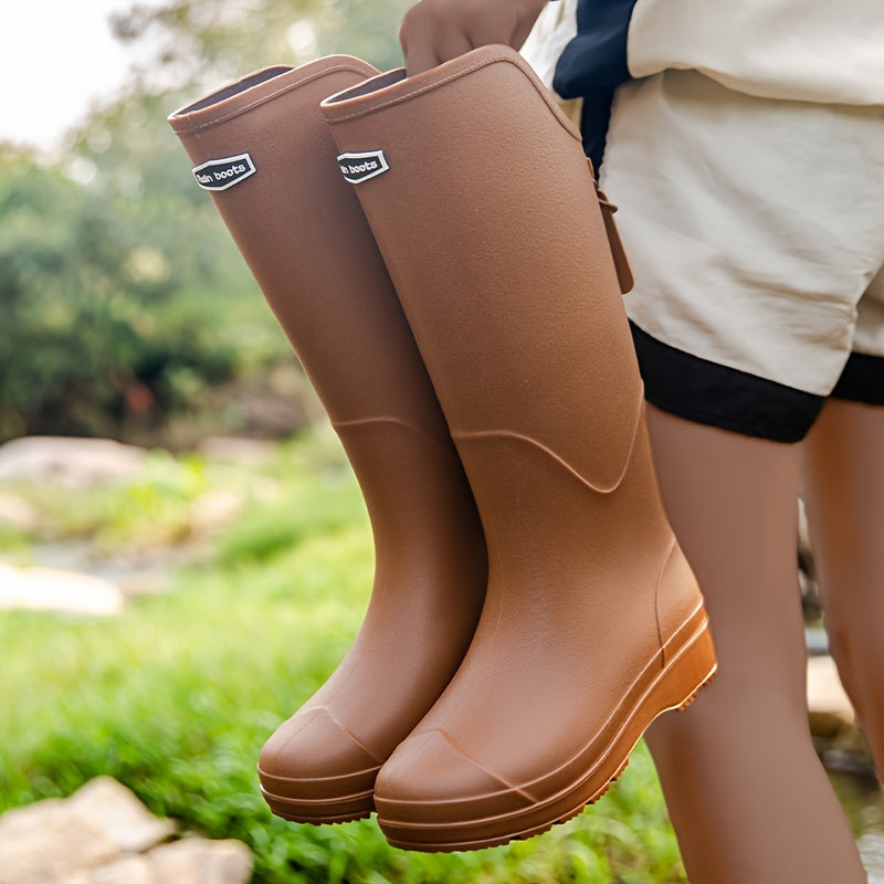 Bottes de pluie hautes imperméables et antidérapantes, pour l’extérieur, femmes et hommes, marche, jardinage et travail, confortables et robustes | Sulvida
