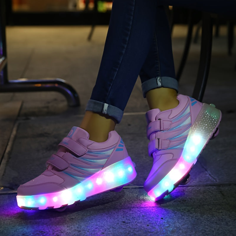 Rollerskates voor Kinderen met LED-Verlichting & Afneembare Wielen | Comfortabele Sneakers voor Actieve Beweging | Sulvida