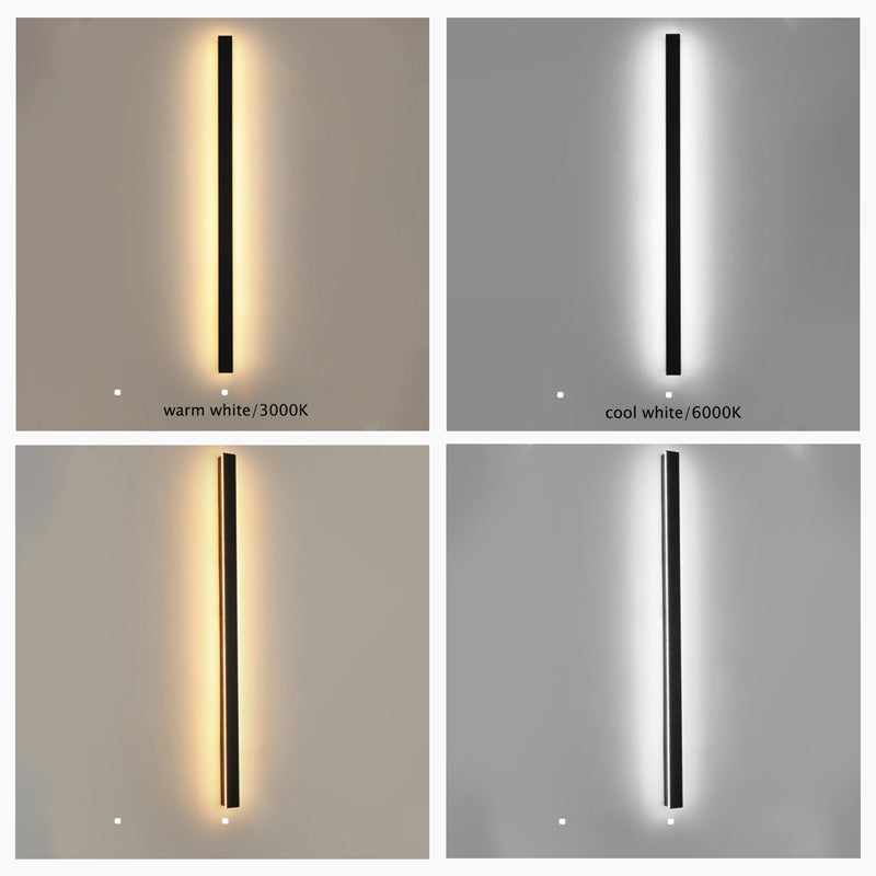 Lineaire buitenwandlamp LED IP65 waterdicht zwart metaal acryl tuinverlichting moderne gevelverlichting | Sulvida