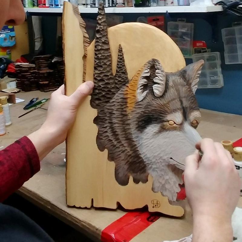 Handgesneden Houten Wanddecoratie Dieren 25×17cm Ambachtelijk Relief Kunst Natuurlijk Hout Muurdecoratie | Sulvida