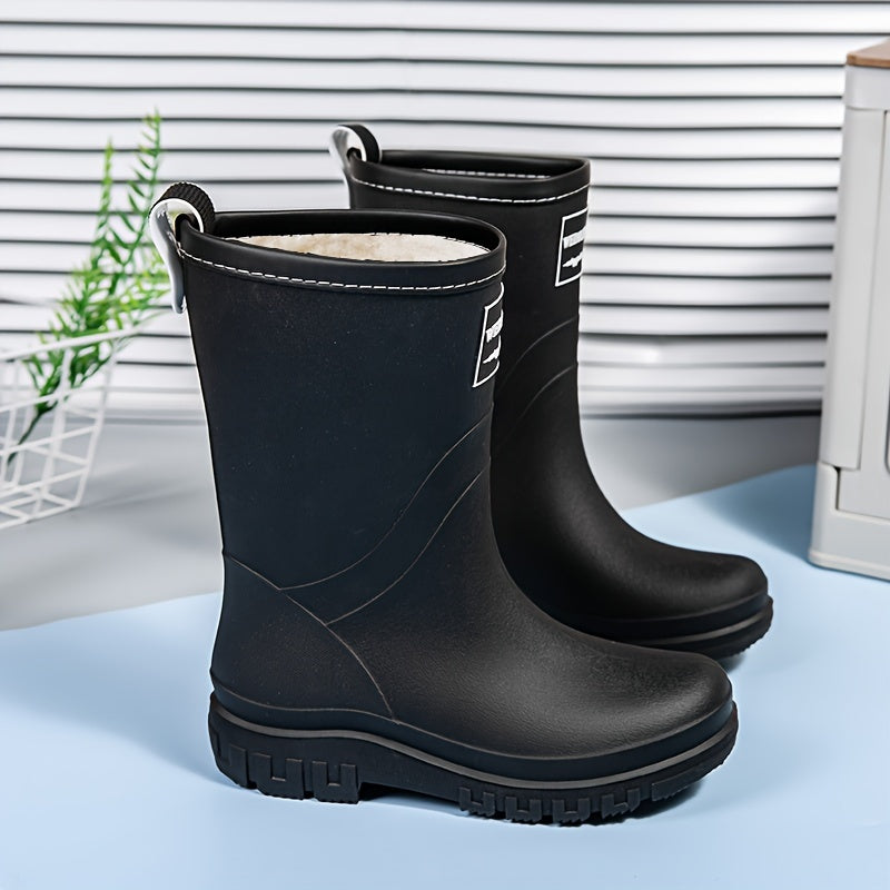 Bottes de pluie imperméables pour femme, doublure en polaire, chaussures d’hiver à enfiler, chaudes et doublées, après-ski confortables | Sulvida