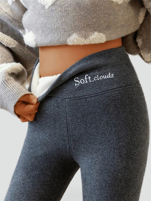 Dames Legging Fleecevoering Hoge Taille Zwart Grijs Lichtgrijs Winter Thermobroek Stretch Comfortabel | Sulvida